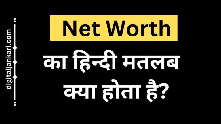 networth meaning hindi